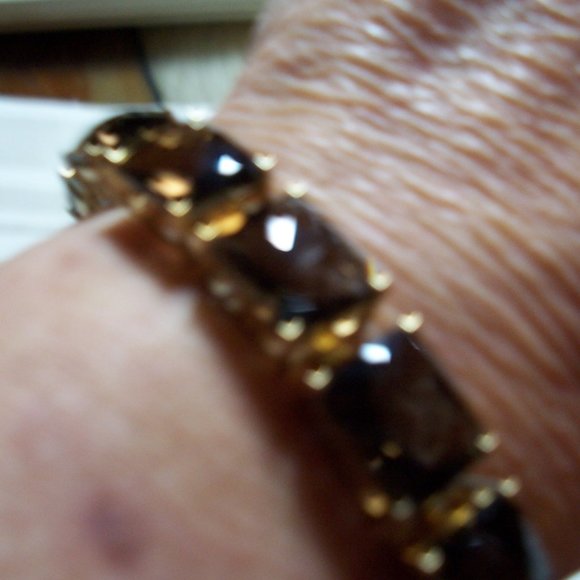 10K Gold Smoky Quartz Bracelet - Picture 7 of 11